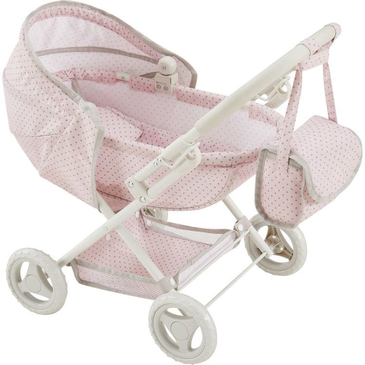 Teamson Kids - Olivia's Little World Polka Dot Princess Baby Doll Pram Stroller - Dolls