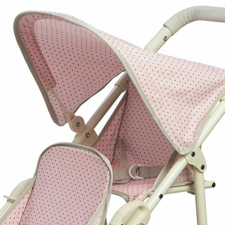 Teamson Kids - Olivia's Little World - Polka Dots Princess Baby Doll Twin Jogging Stroller - Pink & Grey - Dolls