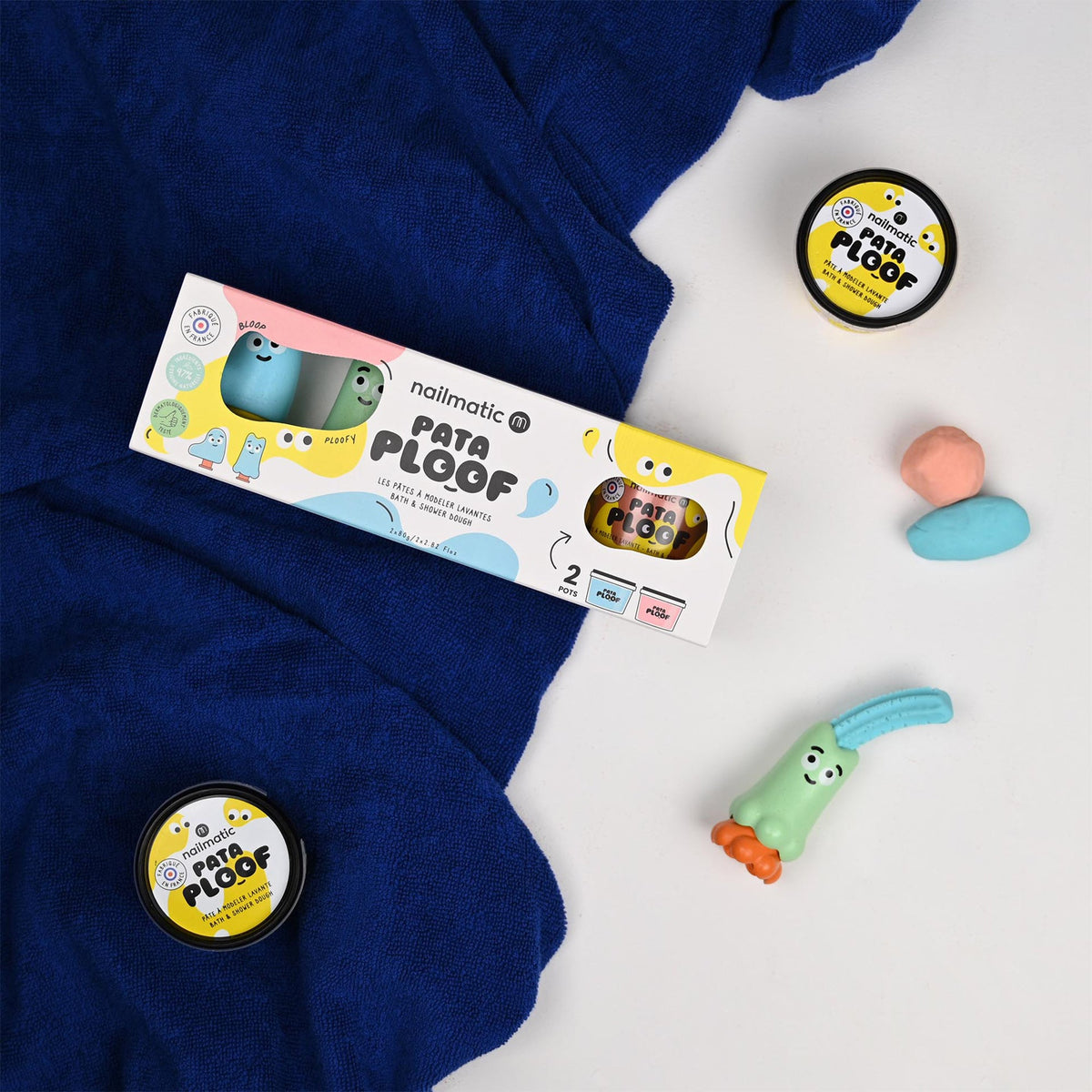Nailmatic - Pataploof - Pink and Blue Bath & Shower Dough + Bloop Ploofy - Trend Accessories