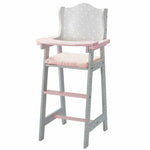 Teamson Kids - Polka Dots Princess Baby Doll High Chair - Grey - Dolls