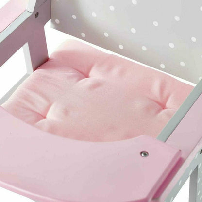 Teamson Kids - Polka Dots Princess Baby Doll High Chair - Grey - Dolls