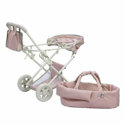 Teamson Kids - Polka Dots Princess Deluxe Baby Doll Stroller - Pink - Dolls
