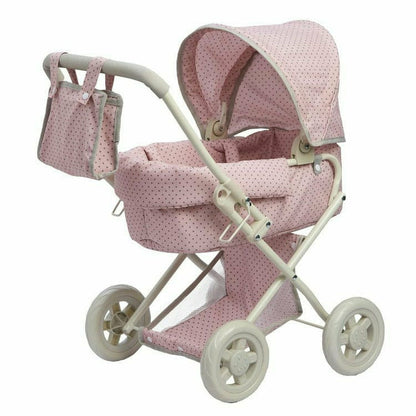 Teamson Kids - Polka Dots Princess Deluxe Baby Doll Stroller - Pink - Dolls