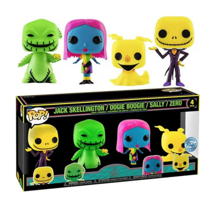 Funko - Pop! Disney: The Nightmare Before Christmas Black Light 4-Pack - World of Funko