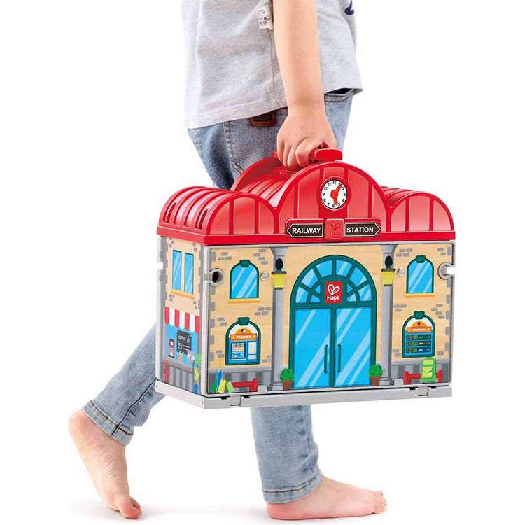 Hape - Portable Train Station Set - Preschool