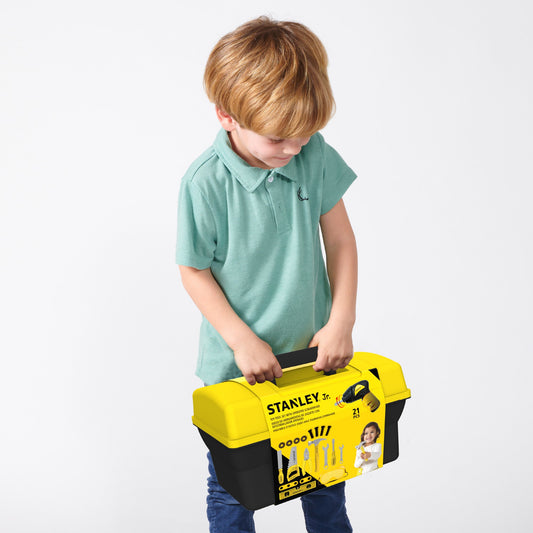 Stanley Jr. - Pretend Play Toolbox Set- 21 Pieces - Preschool
