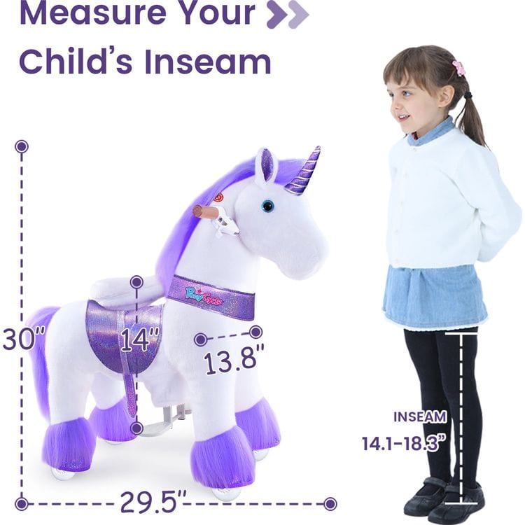 PonyCycle, Inc. - Purple Model U Ride-On Unicorn- 3-4 Years - Plush