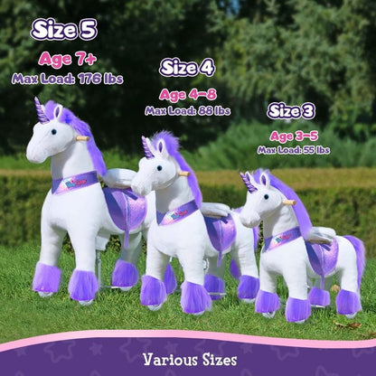 PonyCycle, Inc. - Purple Model U Ride-On Unicorn - 7+ Years - Plush