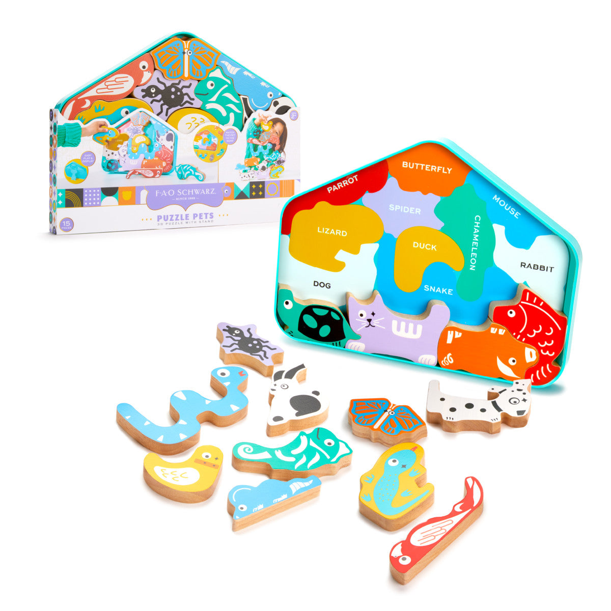 FAO Schwarz - Puzzle Pets 3D Puzzle with Stand - Preschool