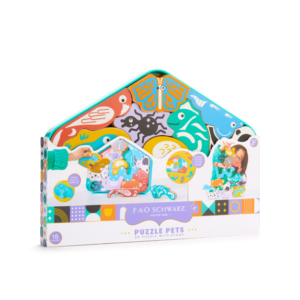 FAO Schwarz - Puzzle Pets 3D Puzzle with Stand - Preschool