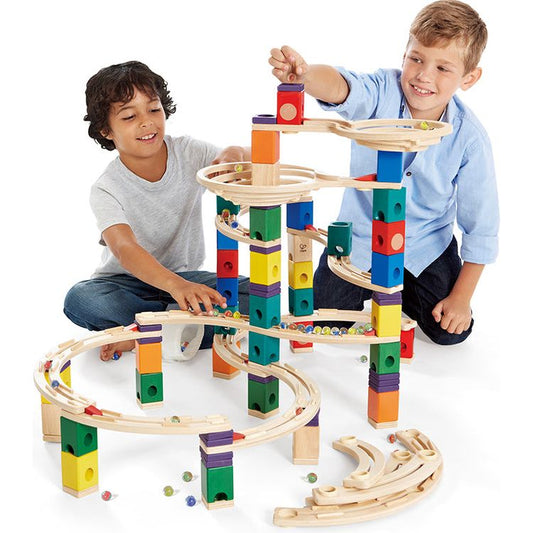 Hape - Quadrilla Cyclone Wooden Marble Run Blocks - STEM