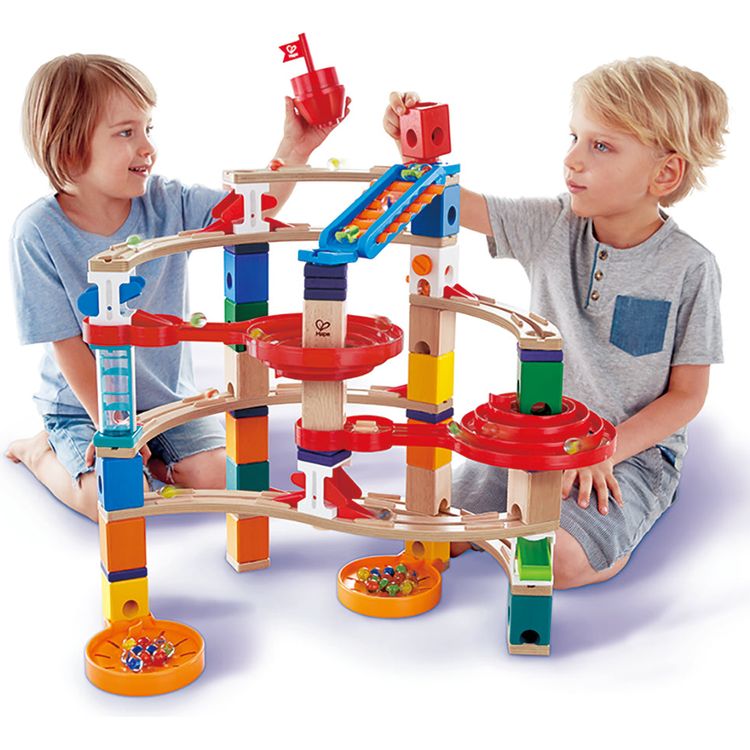 Hape - Quadrilla Super Spirals Wooden Marble Run Blocks - STEM