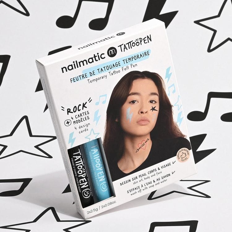 Nailmatic - Rock 'N Roll Tattoo Pen Set for Kids - Trend Accessories