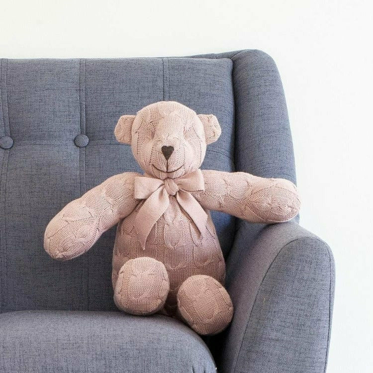 Rian Tricot - Rose Cable Knit Plush Teddy Bear - Plush