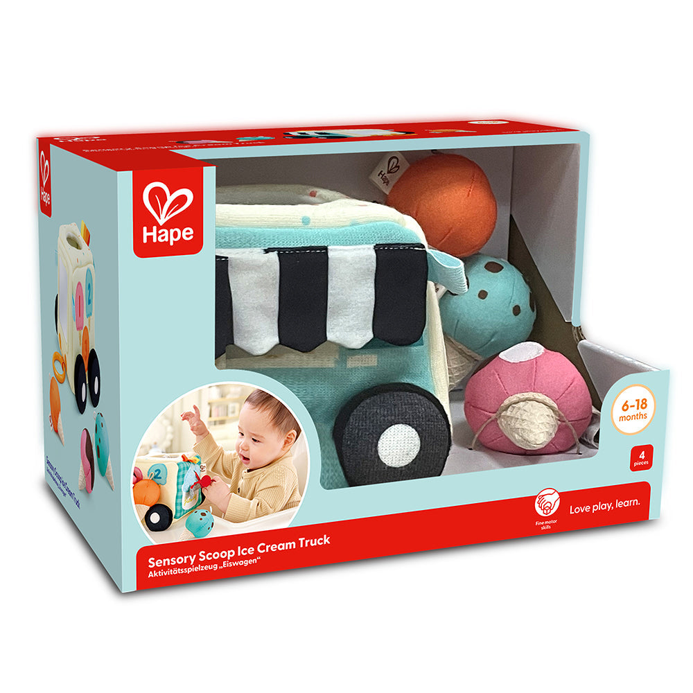 Hape - Sensory Scoop Ice Cream Truck Activity Cube - Infants