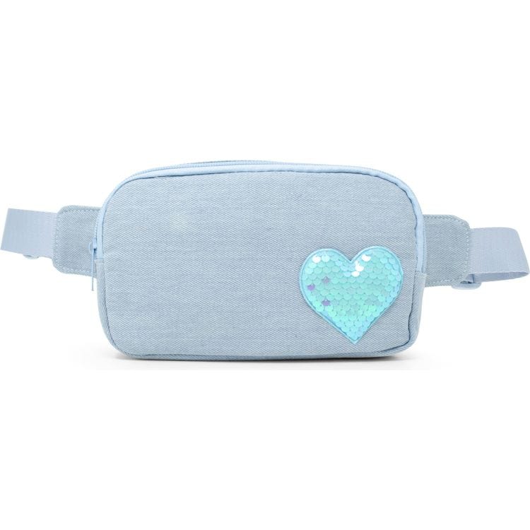 Zomi Gem - Sequin Heart Belt Bag for Kids - Blue (Denim) - Trend Accessories