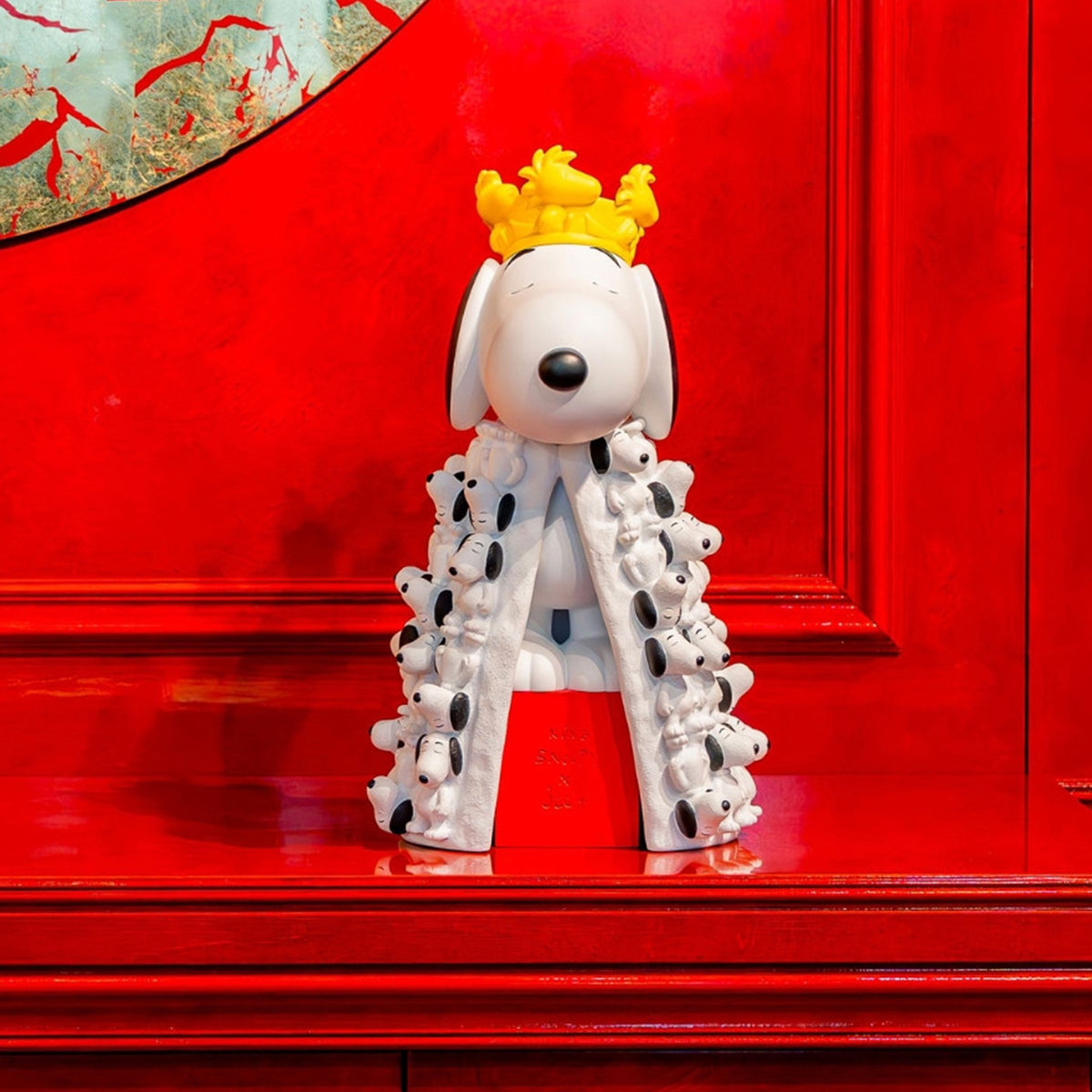 Leblon Delienne - Snoopy King Figure with Mini Snoopies on Cape & Woodstock Crown - 17" - Collectibles