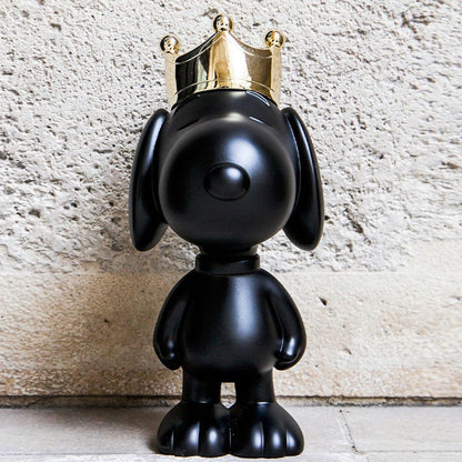 Leblon Delienne - Snoopy with Crown 12" Figurine - Black & Gold - Collectibles