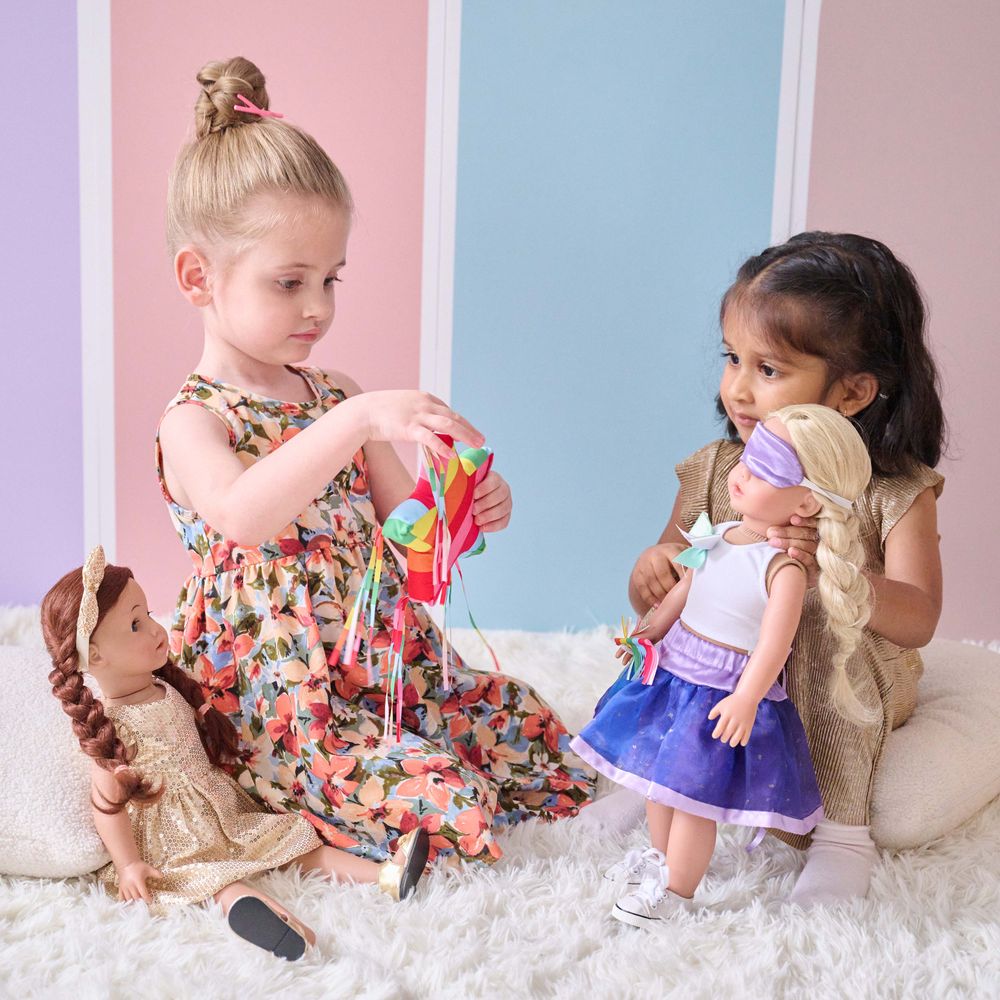 Teamson Kids - Sophia's 18'' Doll Piñata Birthday Party Outfit Set - Dolls