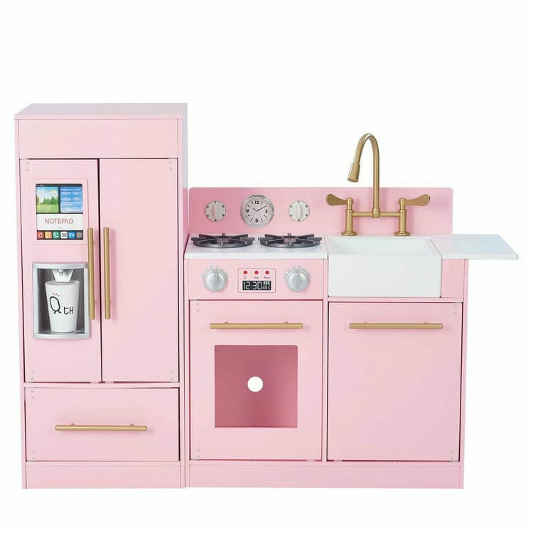 Teamson Kids - Teamson Kids Little Chef Charlotte 2-Piece Modular Wooden Play Kitchen, Pink - Preschool