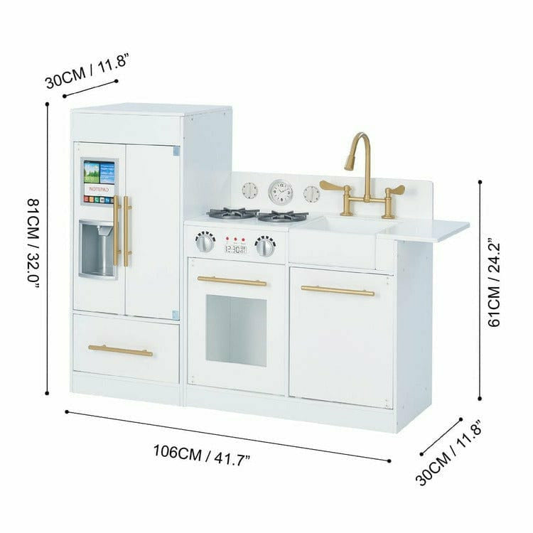 Teamson Kids - Teamson Kids Little Chef Charlotte Modern Modular Wooden Play Kitchen, White - Preschool