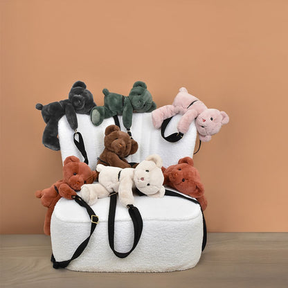 DouDou - Teddy Bear Plush Bag - Khaki - Plush