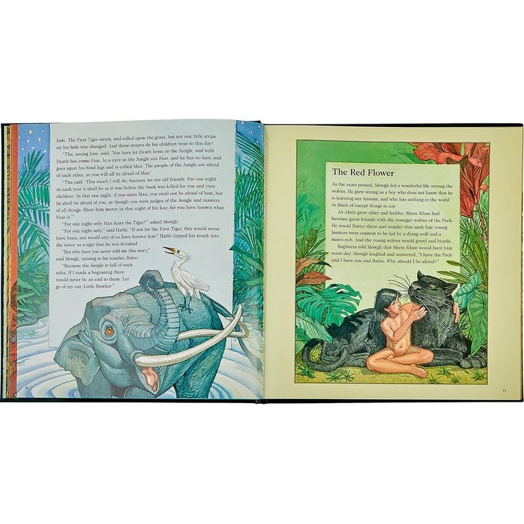 Graphic Image - "The Jungle Book" in Green Bonded Leather - Books