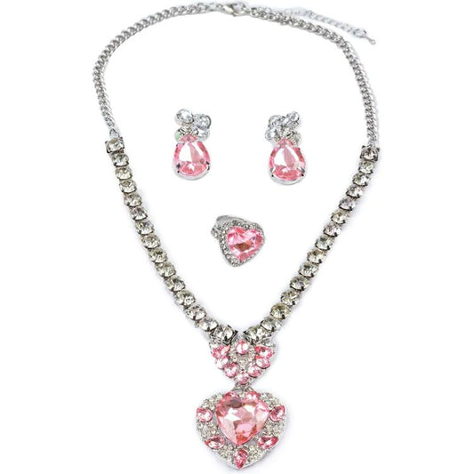 Great Pretenders - The Marilyn- Pink & Silver 4 piece Jewelry Set - Dress up