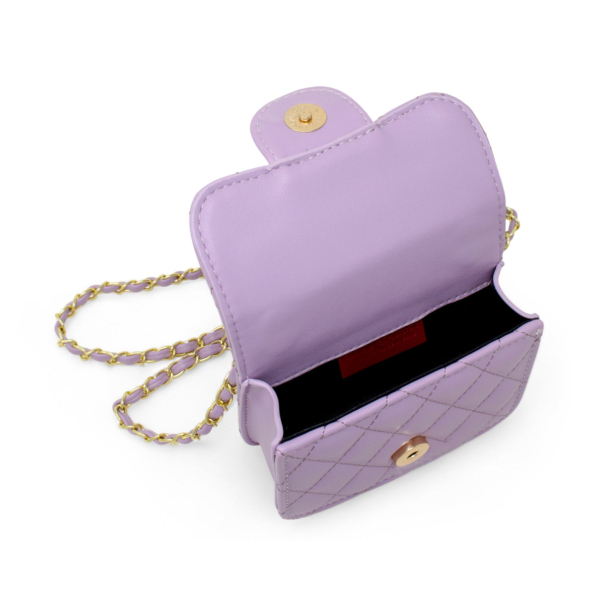 Zomi Gem - Tiny Quilted Ballet Charm Handbag - Purple - Trend Accessories