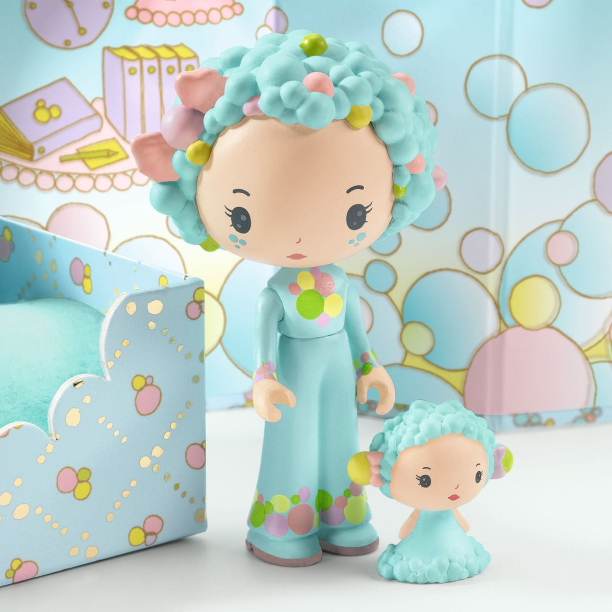Djeco - Tinyly Blue Tinyroom with Figurines - Collectibles