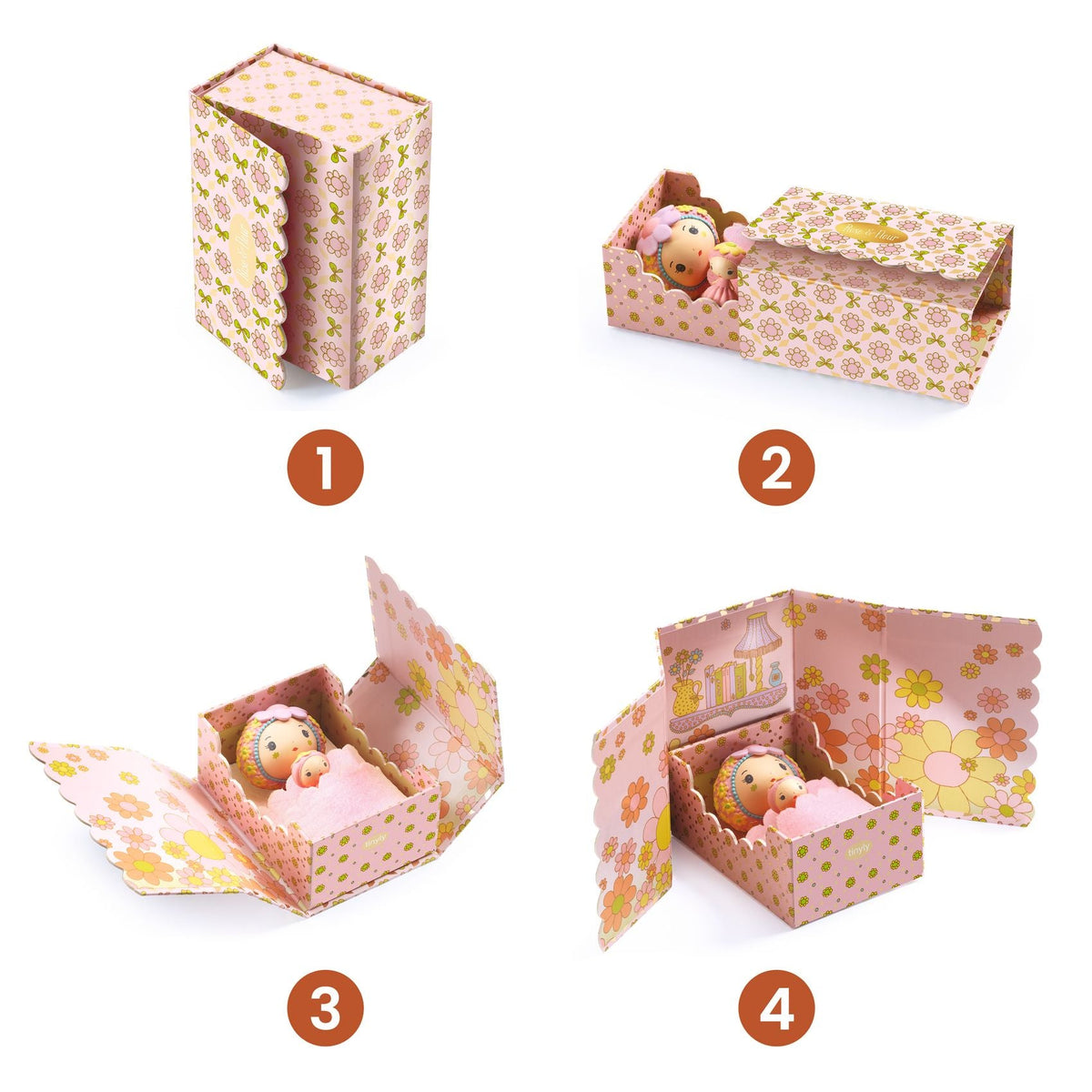 Djeco - Tinyly Rose Tinyroom with Figurines - Collectibles