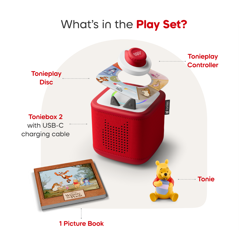 Tonies - Tonies Disney Winnie the Pooh Toniebox 2 Play Set - Sunset Red - Electronics