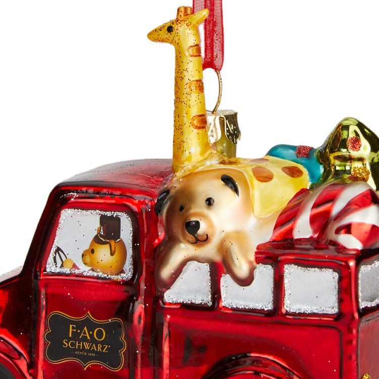 FAO Schwarz - Toy Delivery Truck Glass Ornament - Holiday