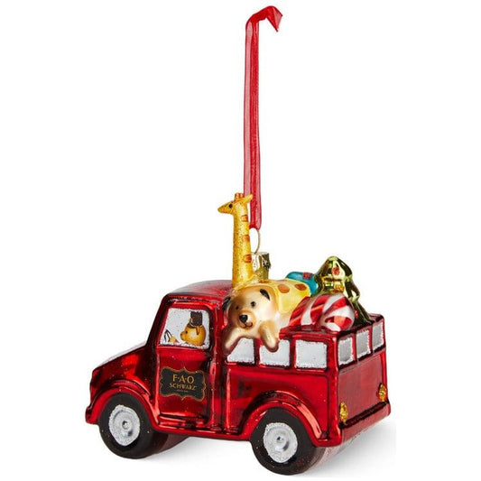 FAO Schwarz - Toy Delivery Truck Glass Ornament - Holiday