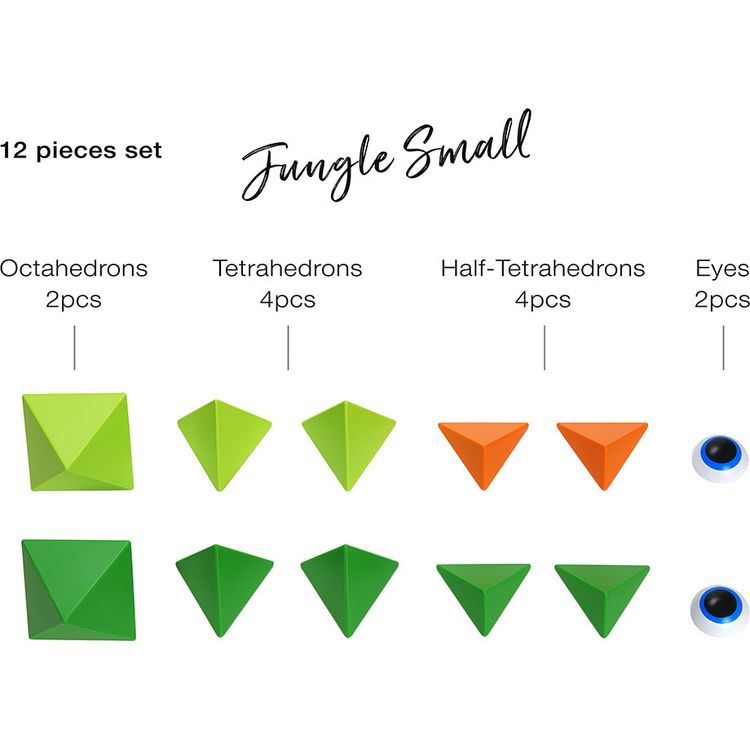 Trido - Trido Jungle Small Magnet Building Set - 12 Pieces - Preschool