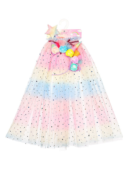 Souza - Unicorn Costume Cape Set with Headband & Wand - 3-4 Years - Dress up