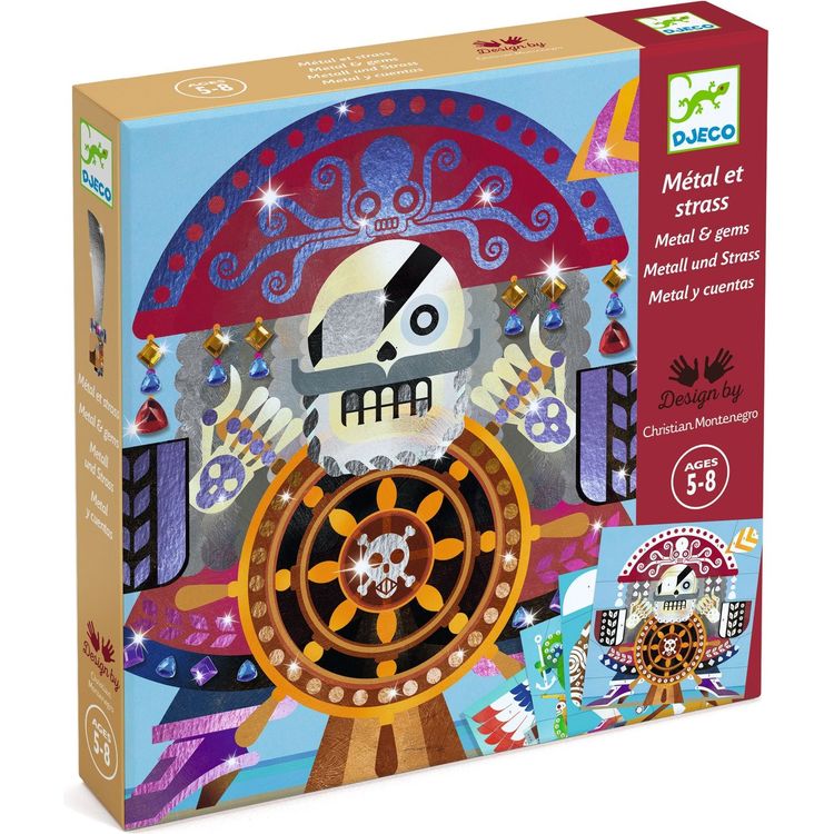 Djeco - Up and at 'Em! Foil & Jewel Mosaic Craft Kit - Creativity