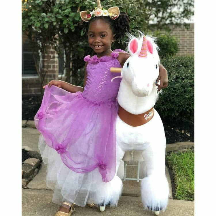 PonyCycle, Inc. - White Model U Ride-On Unicorn - 4-7 Years - Plush