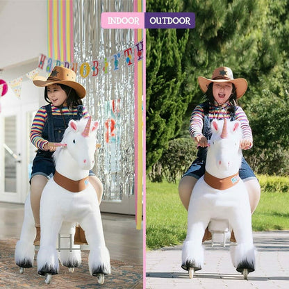 PonyCycle, Inc. - White Model U Ride-On Unicorn - 7+ Years - Preschool
