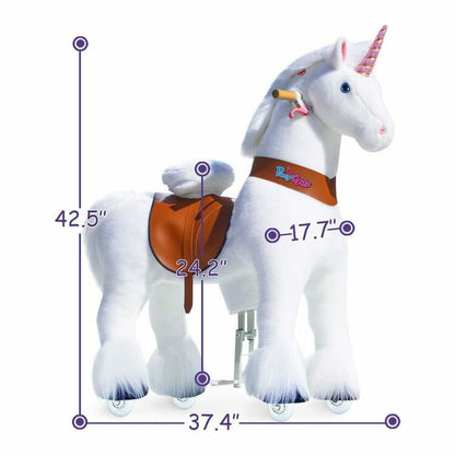 PonyCycle, Inc. - White Model U Ride-On Unicorn - 7+ Years - Preschool