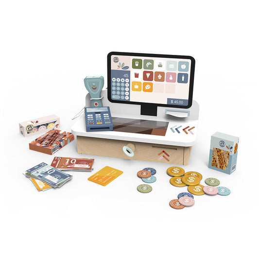 Speedy Monkey - Wood Cash Register & Accessories - Preschool