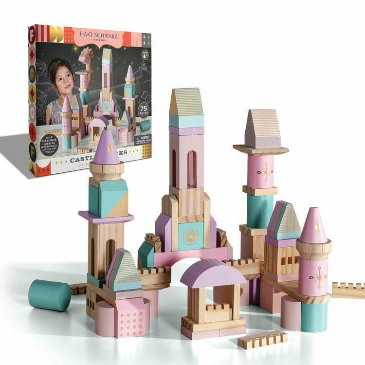 FAO Schwarz - Wood Castle Blocks 75pcs - Preschool