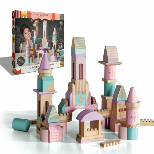 FAO Schwarz - Wood Castle Blocks 75pcs - Preschool