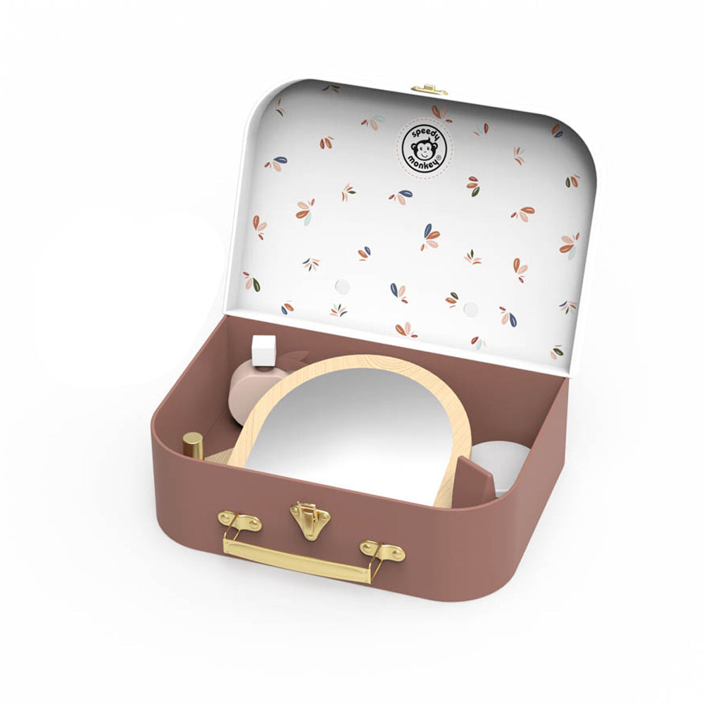 Speedy Monkey - Wood Pretend Play Beauty Suitcase - Preschool