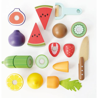 Le Toy Van - Wooden Chopping Board & Sliceable Play Food - Preschool