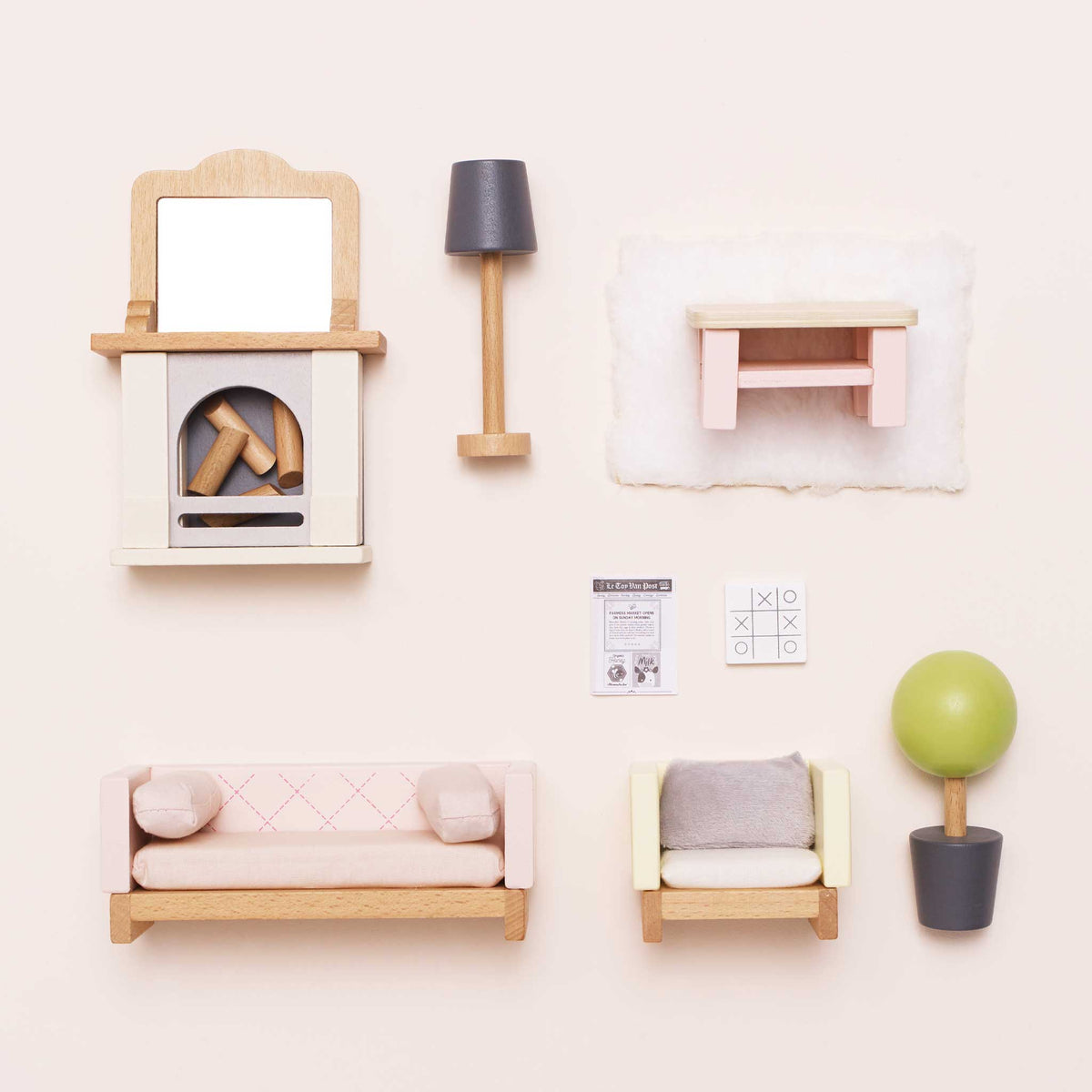 Le Toy Van - Wooden Dollhouse Living Room Furniture Set - 19 Pieces - Dolls