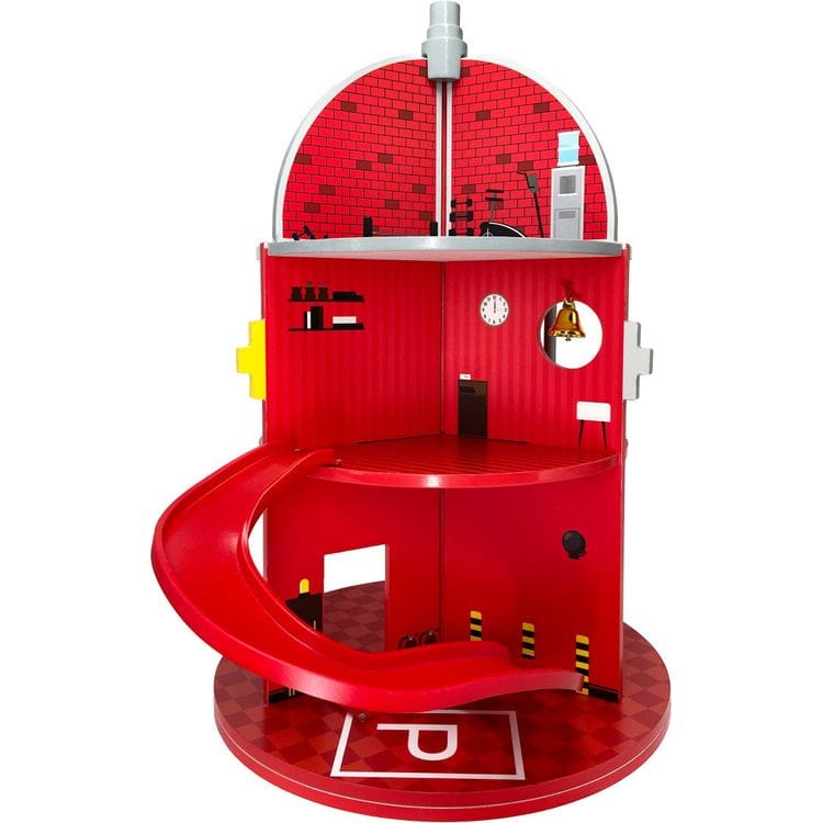 Teamson Kids - Wooden Fire Station Playset - Preschool