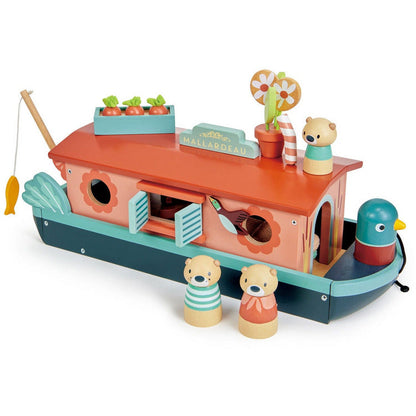 Tender Leaf Toys - Wooden Little Otter Canal Boat - Preschool