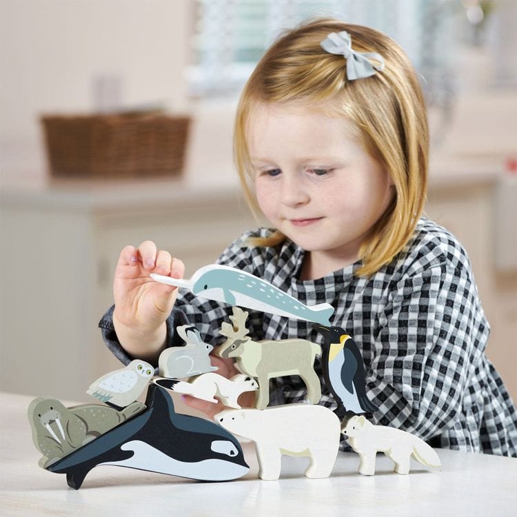 Tender Leaf Toys - Wooden Polar Animals Set - Preschool