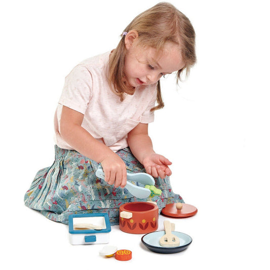Tender Leaf Toys - Wooden Pots & Pans - Preschool